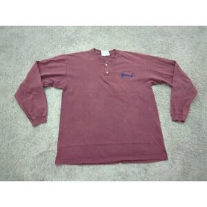 Women In Military Service Memorial Henley Shirt Womens Large Lee Red Made in USA